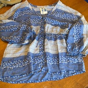 Anthropologie blue silk top sz 12